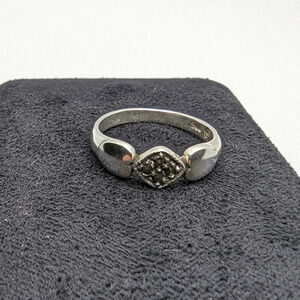 ❤️ Sterling Silver & Marcasite Cluster Heart Ring ❤️